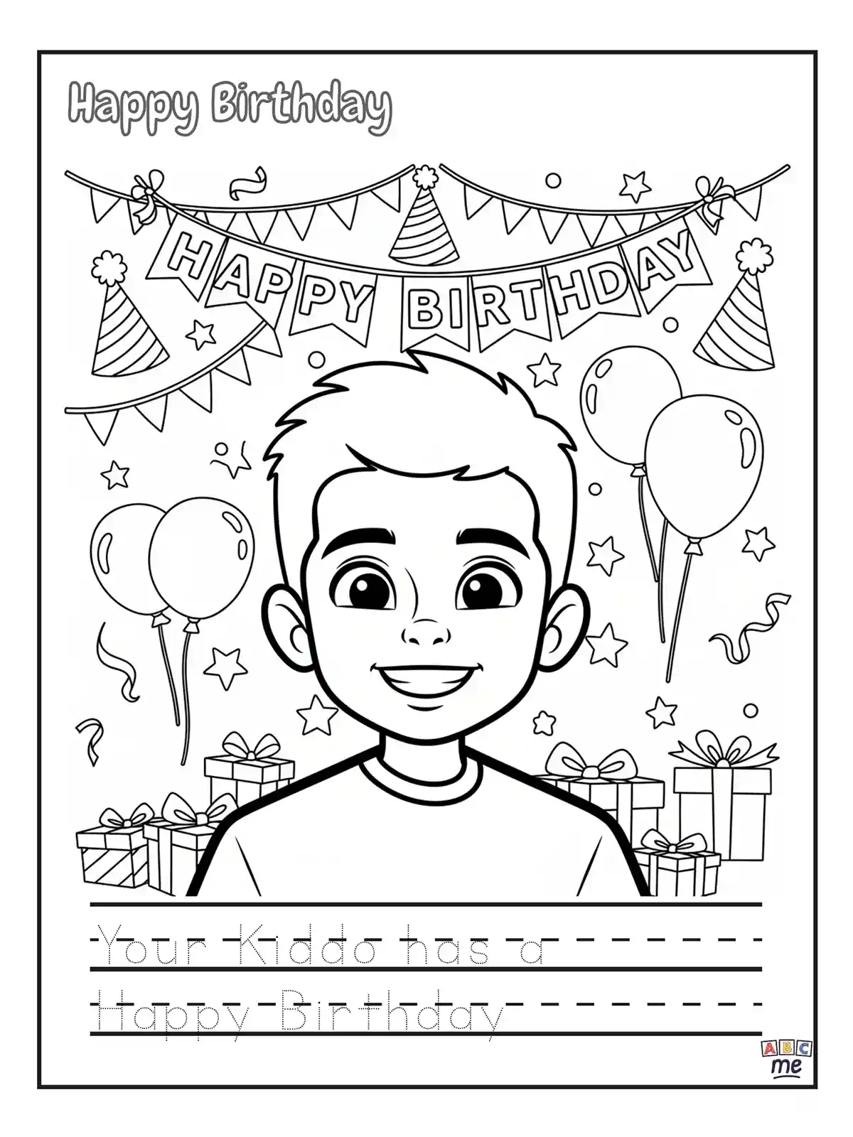 Birthday coloring page 7