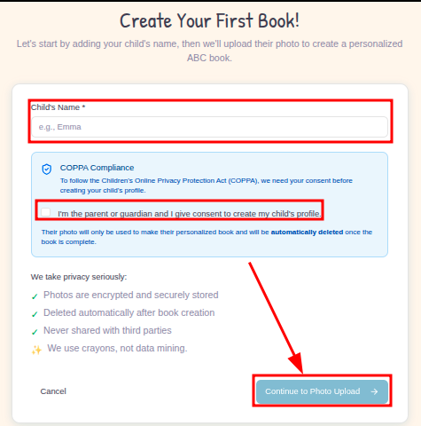 Step 2: Add Your Child's Profile